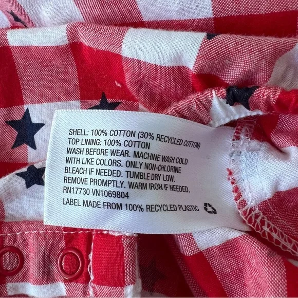 Cat & Jack Baby 12M Red Gingham Star Romper - Picture 10 of 13